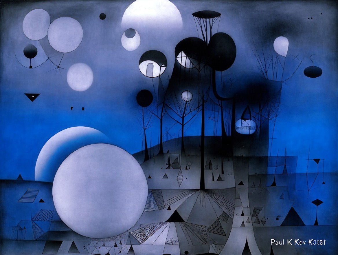 Abstract Landscape with Geometric and Organic Elements