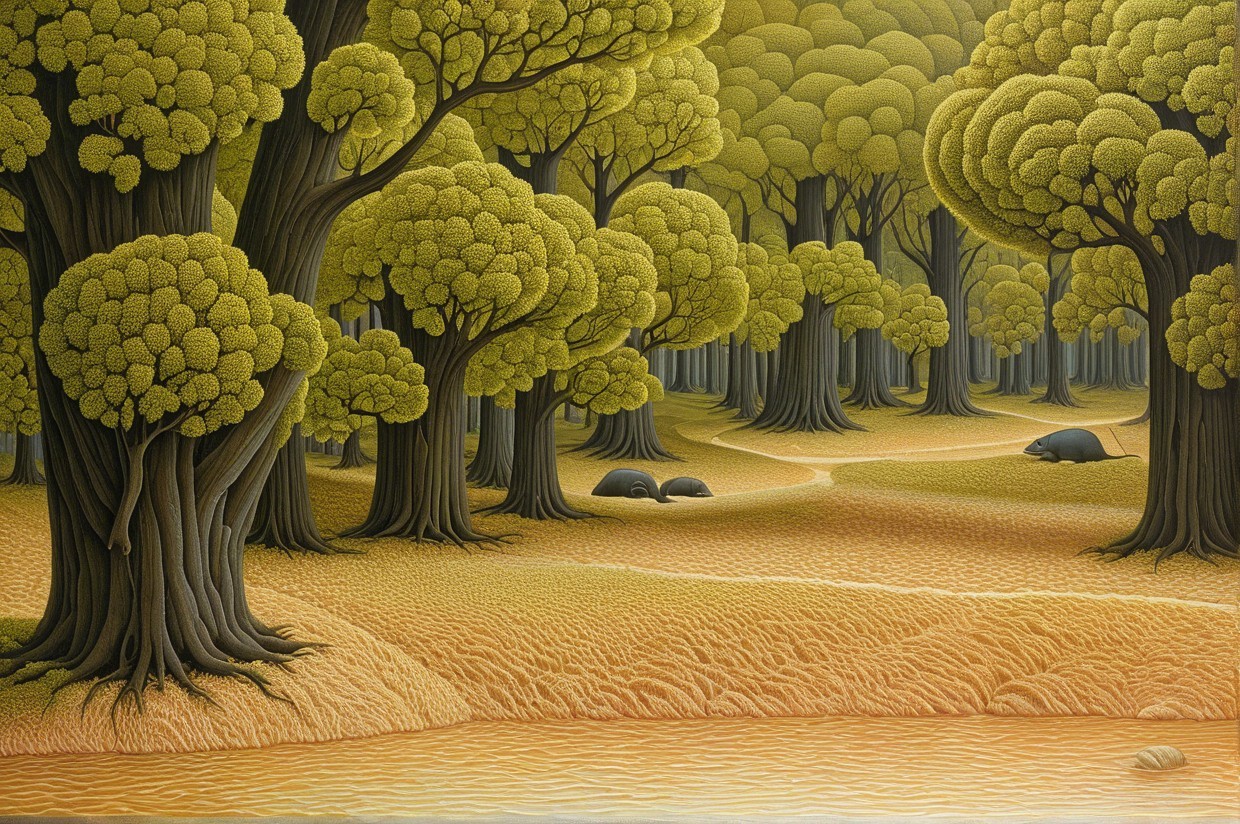Serene Forest Landscape with Lush Green Foliage