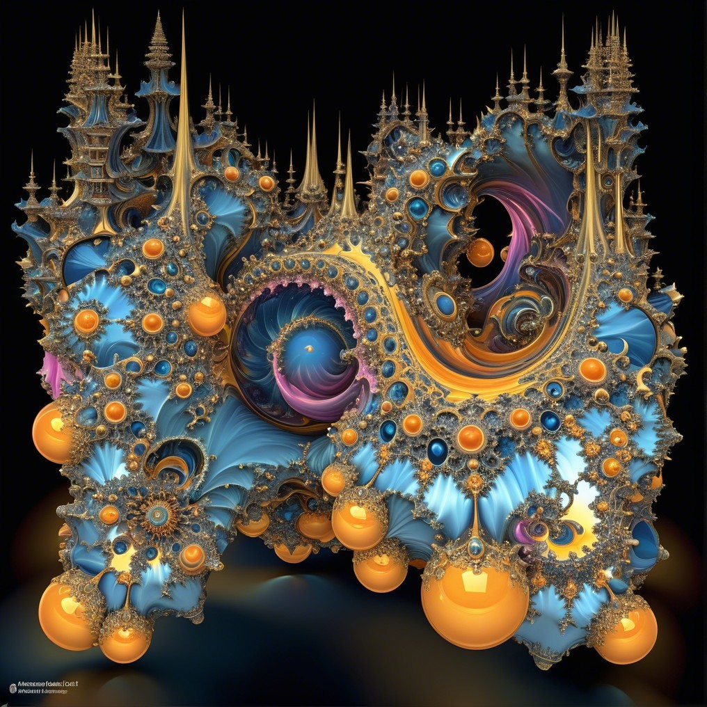 Intricate Fractal Structure with Spirals and Colors