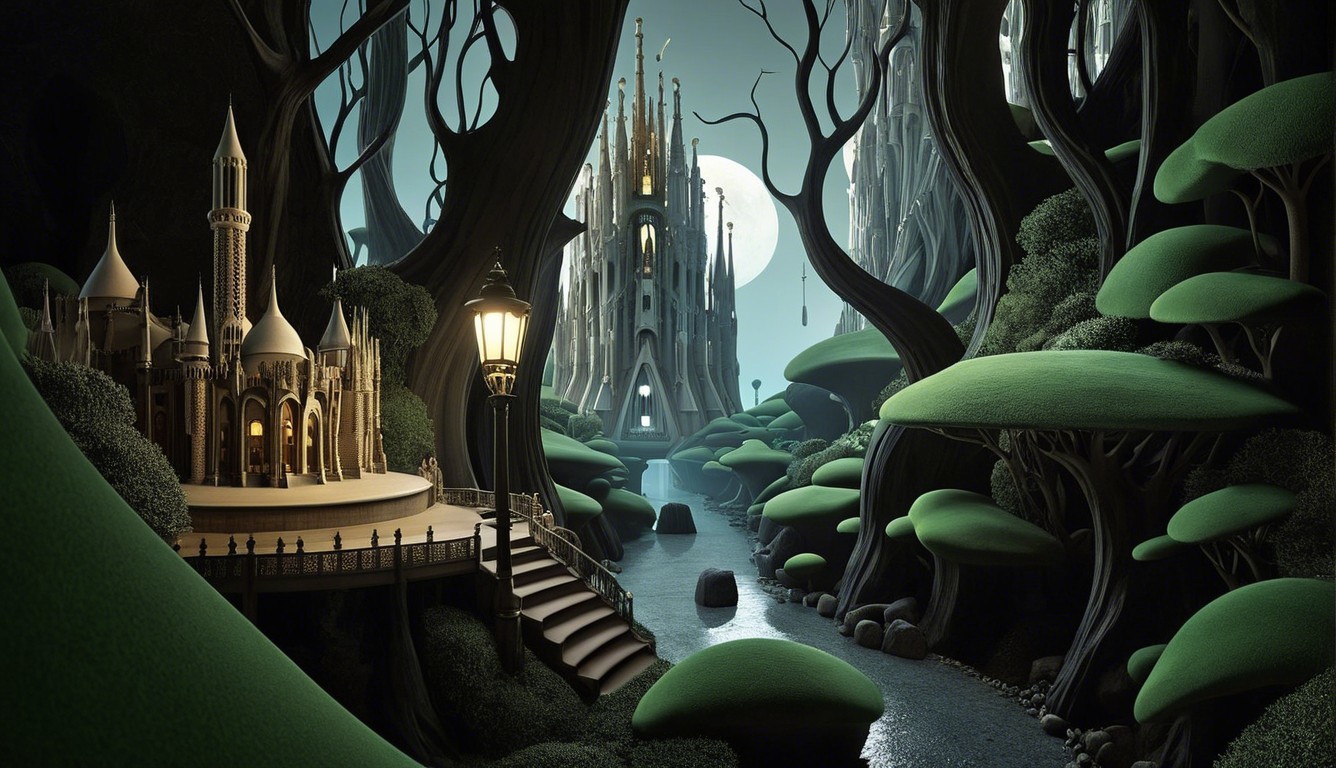 Serene River and Castle in a Fantastical Landscape