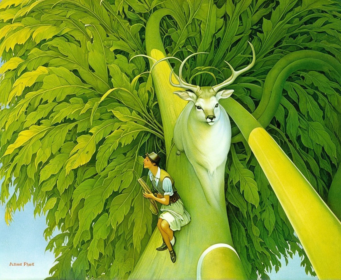 Whimsical Landscape with Music and Nature Harmony