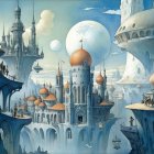 Floating Islands with Castles and Waterfalls