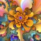 Whimsical Scene with Oversized Mushrooms and Flowers