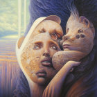 Two Women with Silver Hair in Ethereal Setting