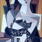 Whimsical Landscape with Towers and Vintage Figures