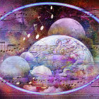 Fractal Image with Spiral Design in Blue and Gold