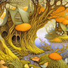 Whimsical Landscape with Idyllic Tree and River