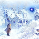 Serene Winter Landscape with Snow-Covered Houses