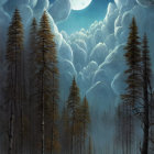 Enchanting Castle in a Mystical Moonlit Landscape