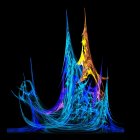 Castle Surrounded by Vibrant Waves and Golden Light