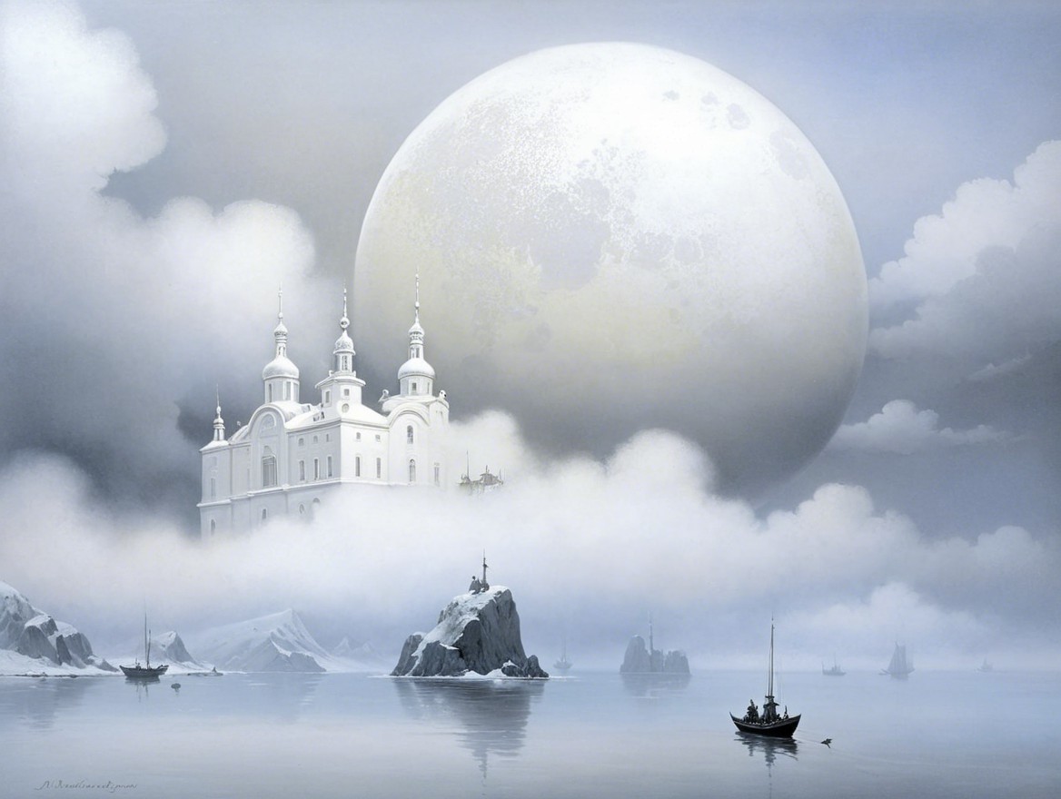 Dreamlike Landscape with Castle and Moonlit Waters