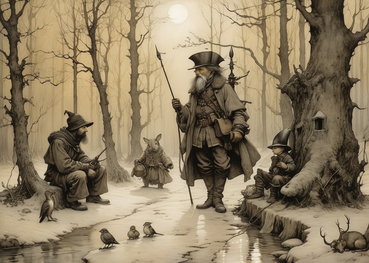 Fantastical Characters in a Mystical Forest Gathering