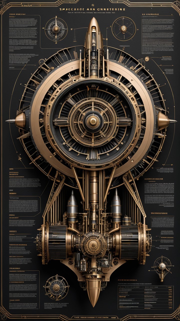 Steampunk-Inspired Spacecraft Engine Design Details