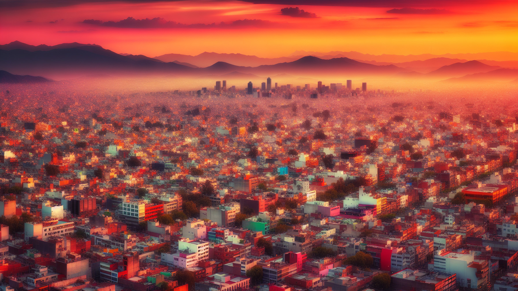Breathtaking Sunset Over a Sprawling Cityscape