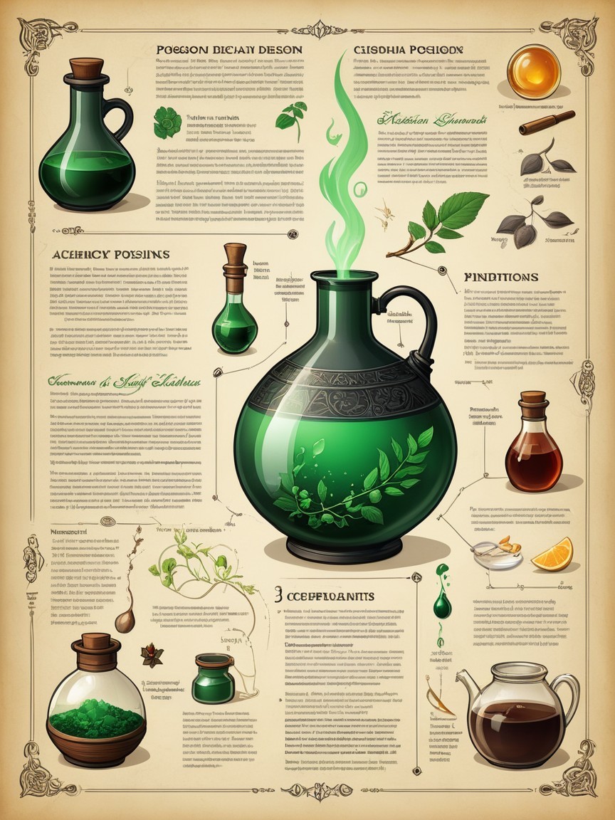 Infographic on Potions with Green Concoction Details