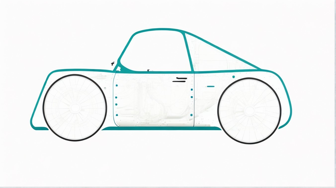 Minimalist Side View Outline of a Car Design