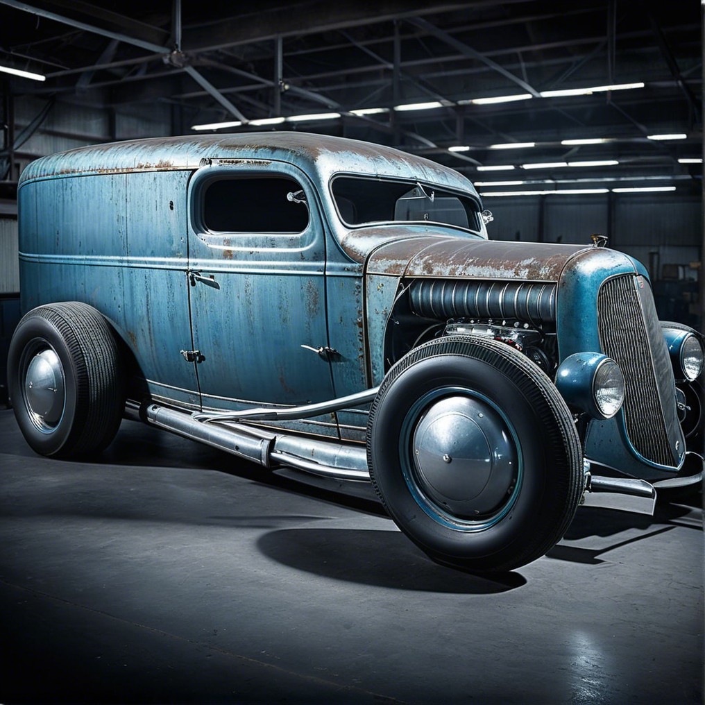 Vintage Blue Truck with Rustic Charm and Retro Vibe