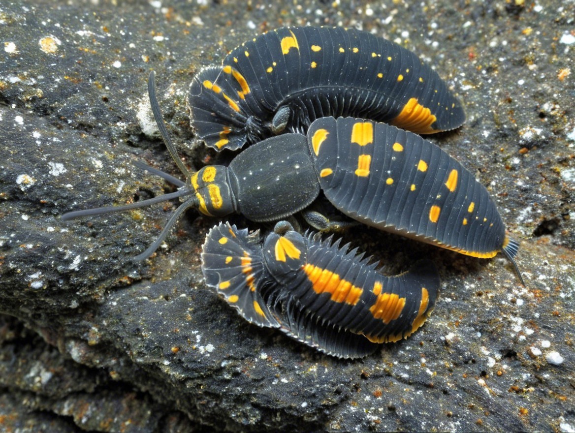 Insect with Black and Orange Markings on Textured Surface
