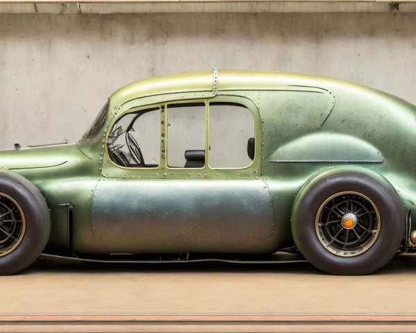 Vintage Styled Car with Retro-Futuristic Design
