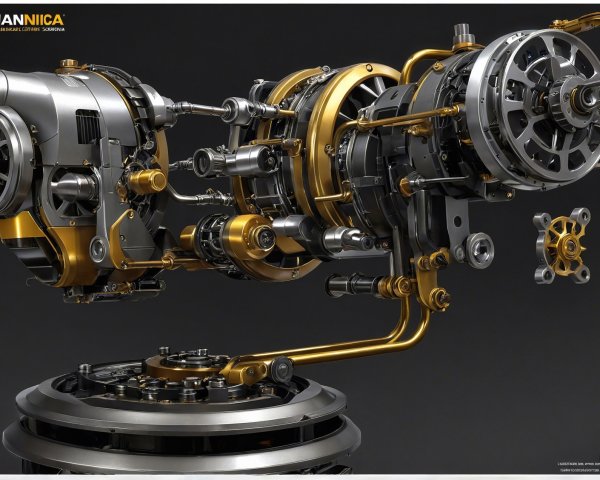 Futuristic Mechanical Engine with Intricate Design