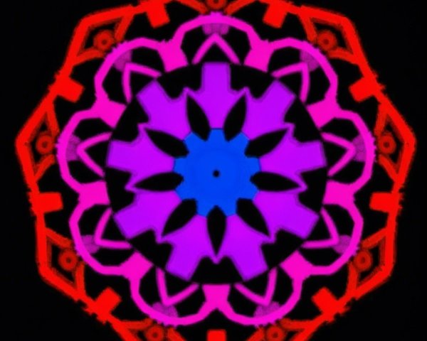 Psychedelic Mandala with Concentric Rings and Colors