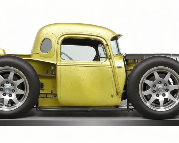Custom Hot Rod with Yellow Paint and Retro Design