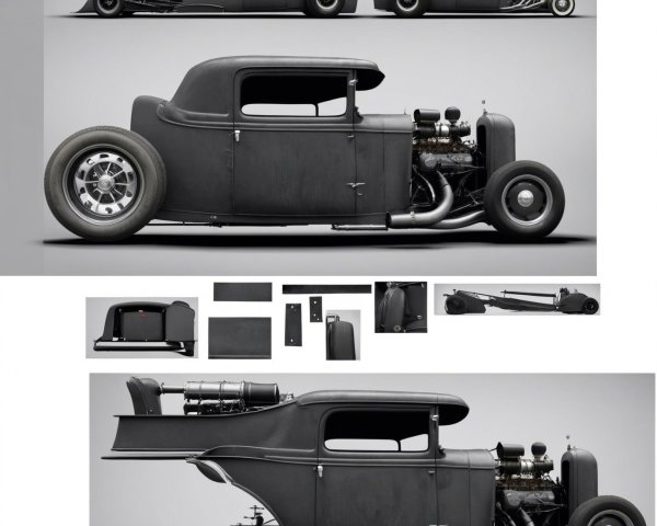 Custom Hot Rod with Minimalist Design and Matte Finish