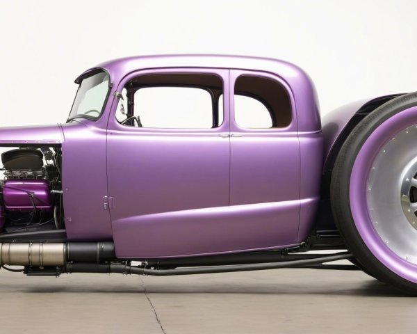 Custom Hot Rod with Metallic Purple Body and Vintage Design