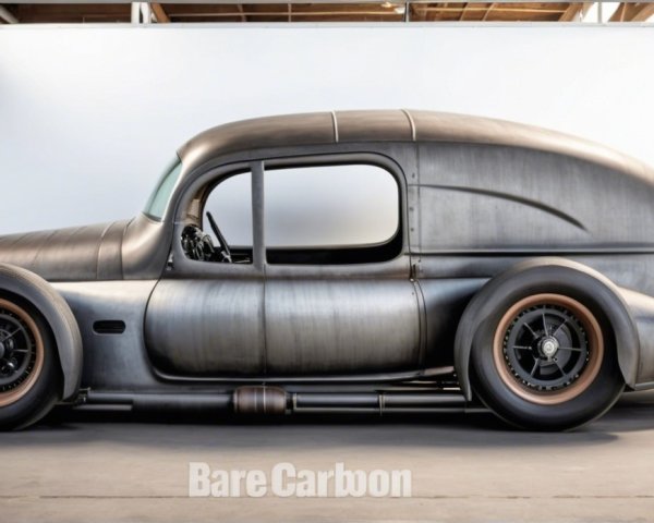 Vintage Custom Car with Matte Metallic Finish