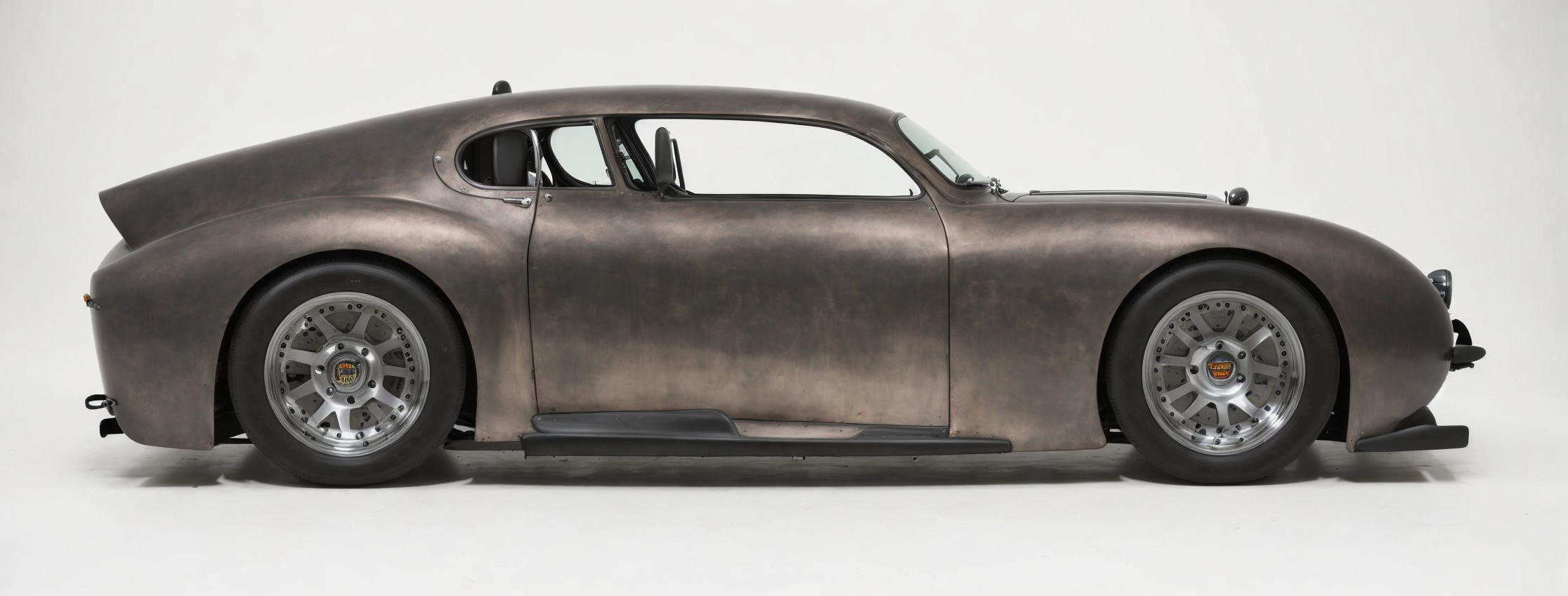 Vintage-Inspired Sports Car with Matte Brown Finish