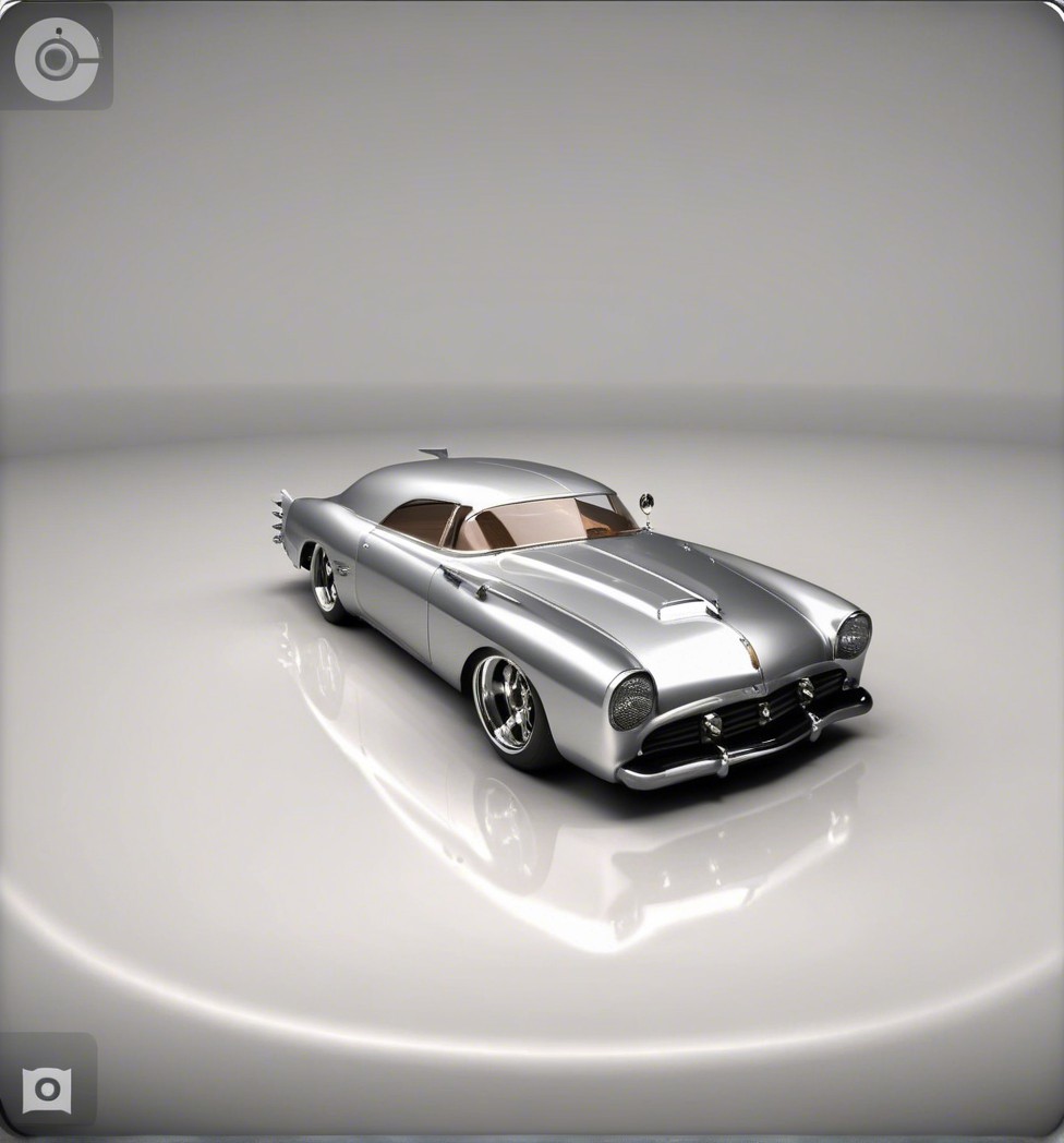 Vintage Silver Car with Polished Exterior and Design