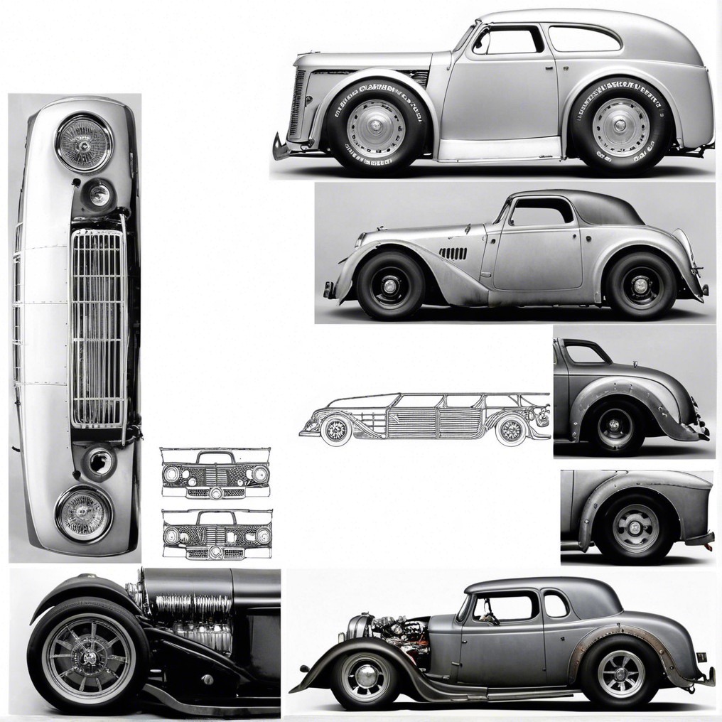 Collection of Vintage Cars in Sleek Silver Tones