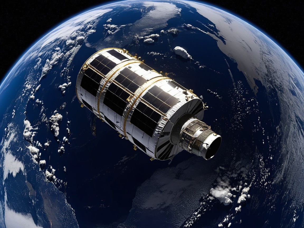 Spacecraft in Low Earth Orbit with Solar Panels