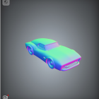 Retro Coupe with Two-Tone Green and Blue Finish