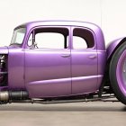 Custom Hot Rod with Metallic Purple Body and Vintage Design