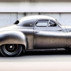 Vintage Car with Matte Gray Finish and Retro Design