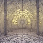 Intricate Hall of Intertwined Branches and Vines