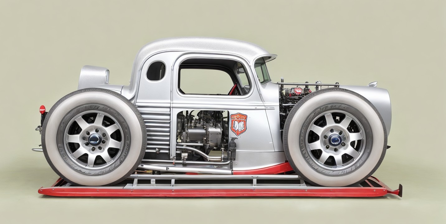 Vintage-Inspired Silver Hot Rod with Retro Styling