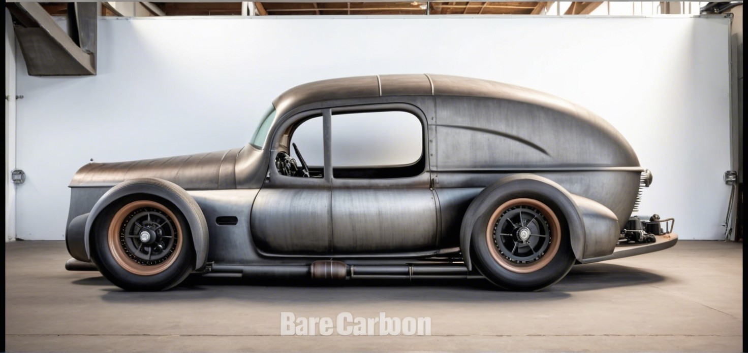 Vintage Custom Car with Matte Metallic Finish