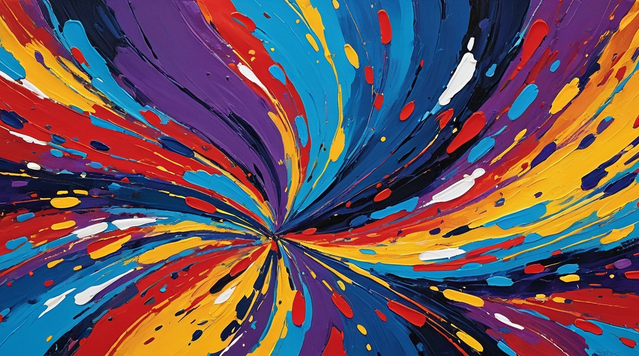 Abstract Swirl of Vibrant Colors and Dynamic Movement