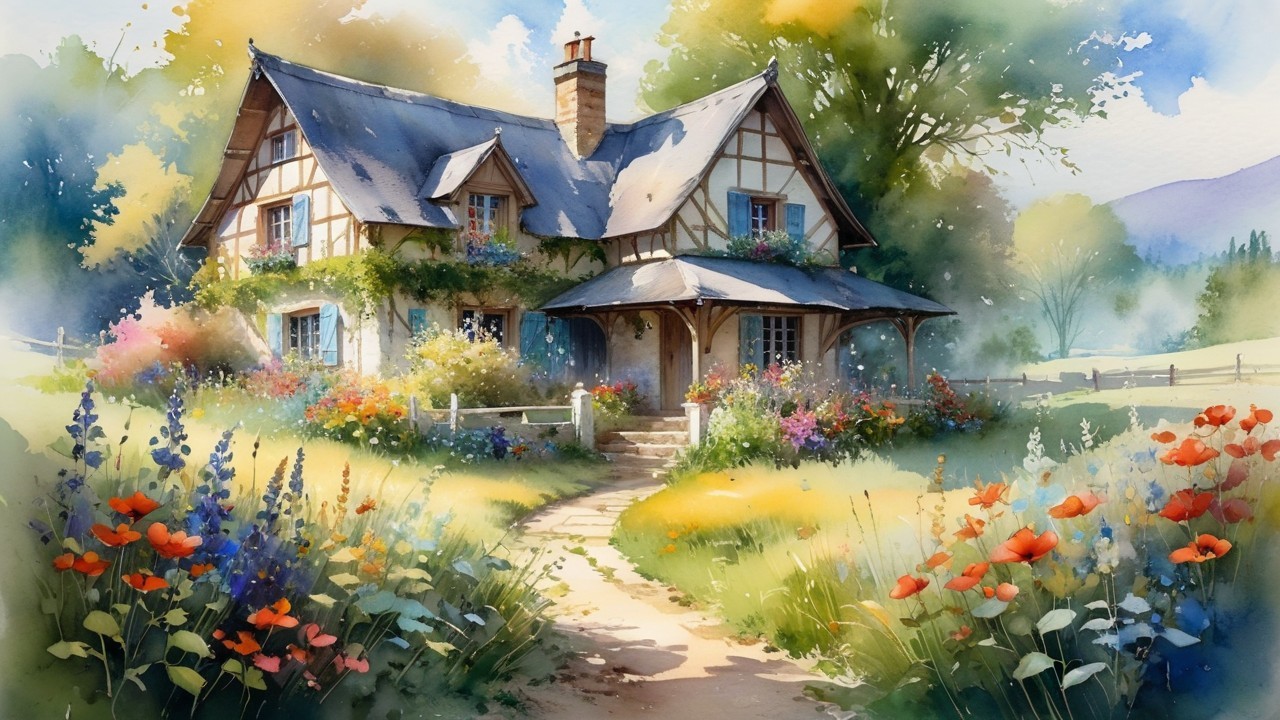 Charming Cottage Surrounded by Vibrant Gardens and Nature