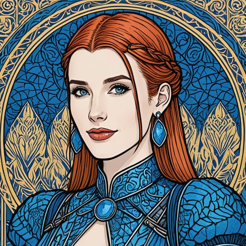 Portrait of a Young Woman in a Blue Gown