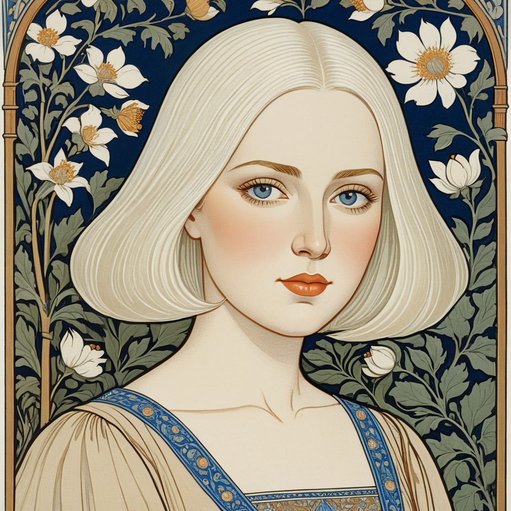 Portrait of a Young Woman with Platinum Blonde Hair