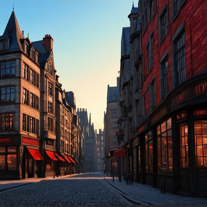 Charming Cobblestone Street with Historic Architecture