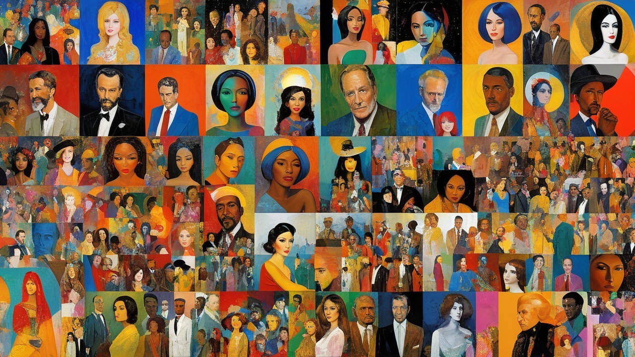 Vibrant Collage of Diverse Portraits and Styles