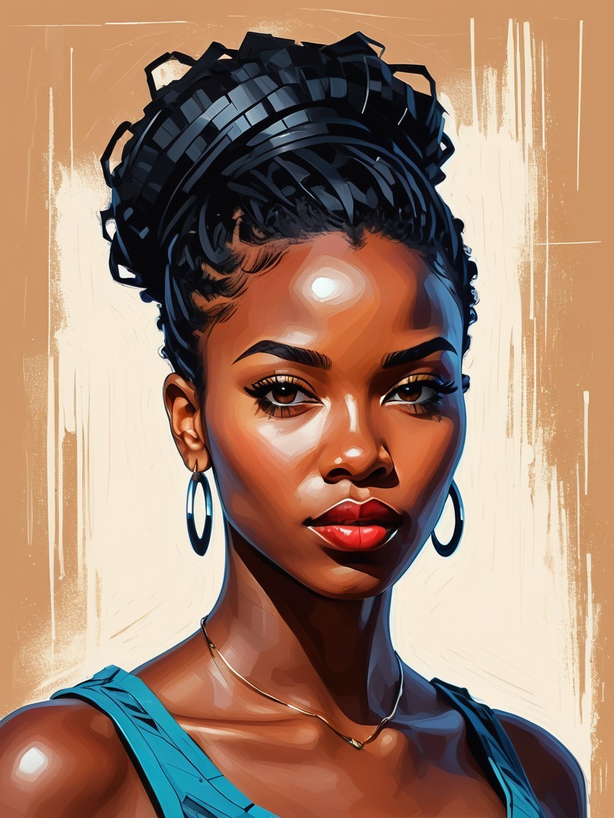 Elegant portrait of a young woman with braided hair