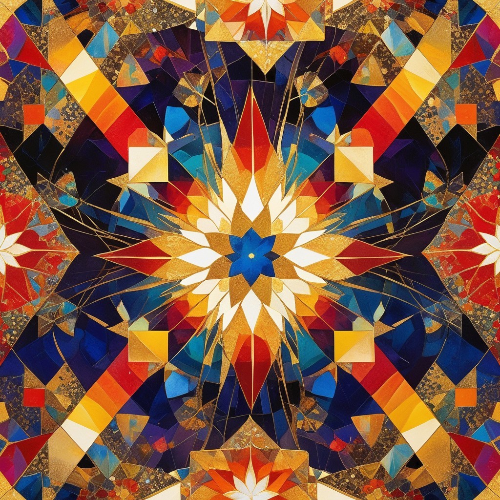 Intricate Geometric Pattern with Vibrant Colors