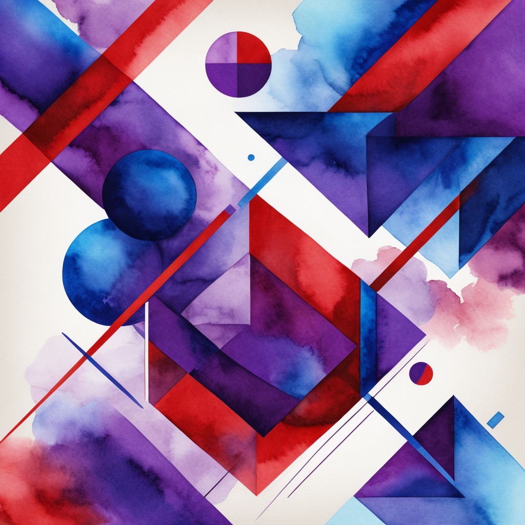 Vibrant Abstract Composition with Geometric Shapes