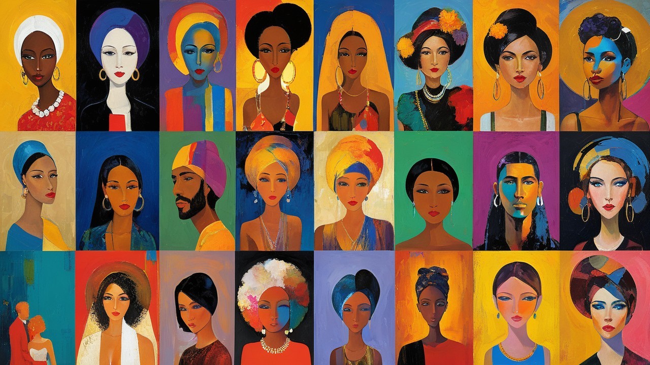 Vibrant Collage of Diverse Women's Portraits