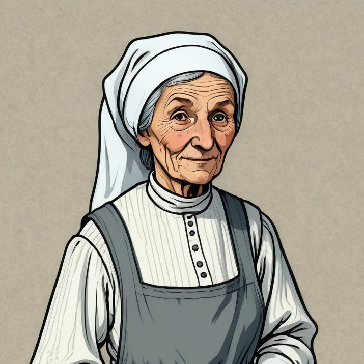 Elderly Woman in Traditional Attire with Warm Expression